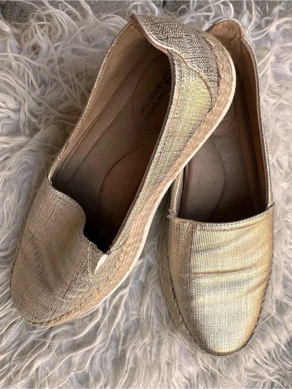 Giani Bernini Metallic Gold Espadrille Slip-Ons